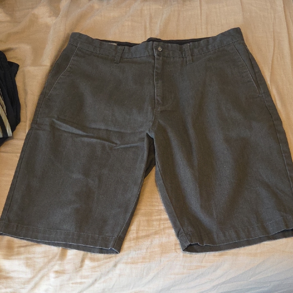 Volcom Men's Charcoal Flat Front Shorts